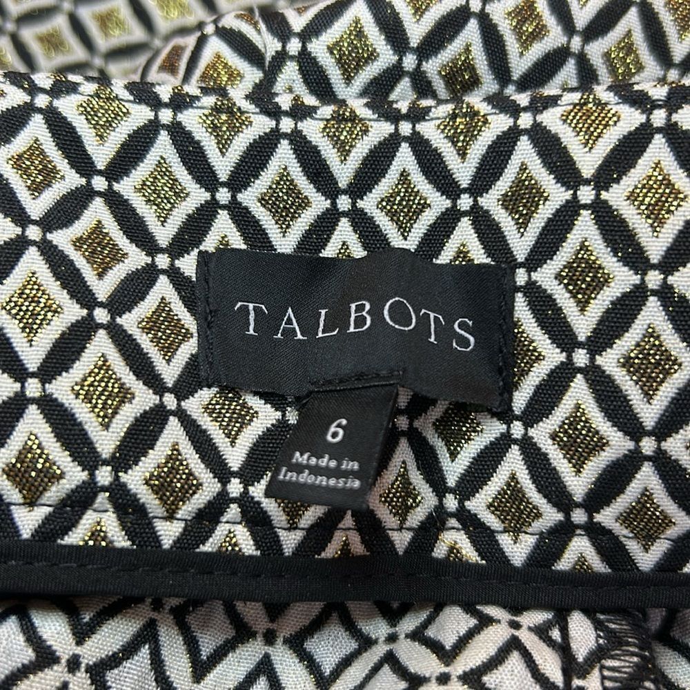 Talbots Geometric Patterned Gold Black Ankle Pant… - image 8